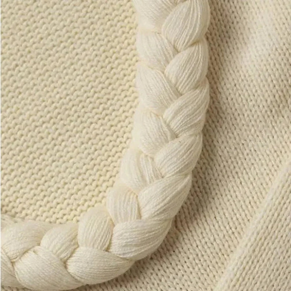 NWT Undra Celeste - Bold Braid Open Back Sweater Size Medium Cream - Picture 10 of 15